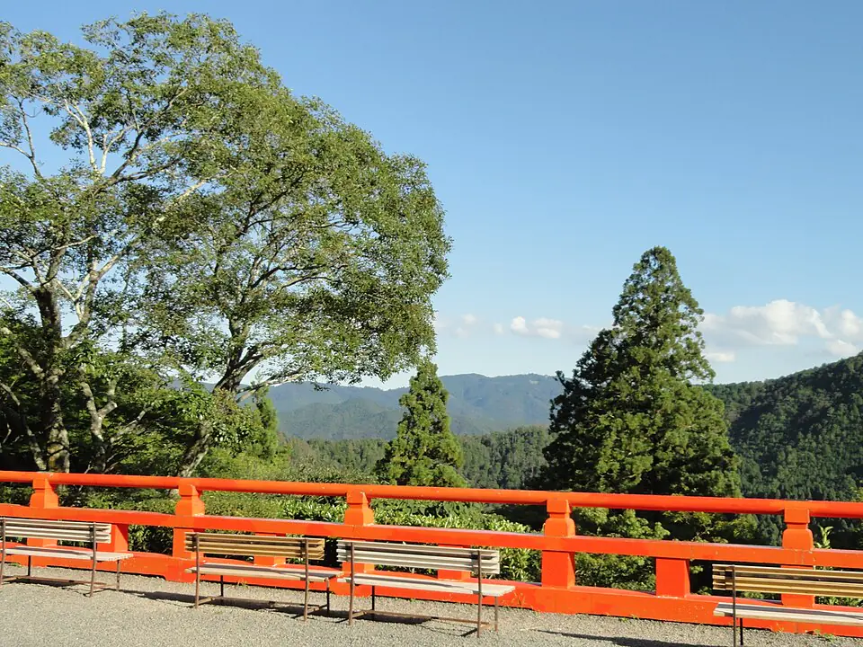 The mountain view from Kurama-dera's terrace